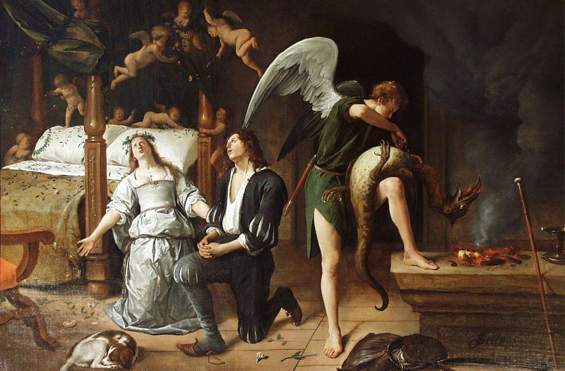 Jan Steen The Marriage bed of Tobias and Sarah
